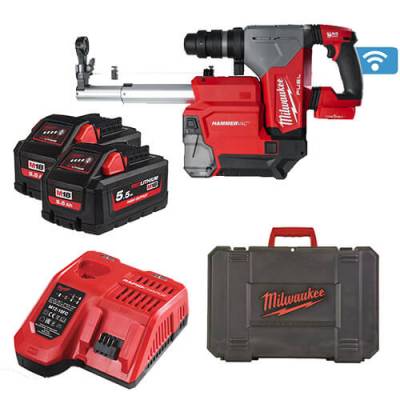 Ciocan rotopercutor SDS-Plus 32 mm cu 4 functii, mandrina FIXTEC, ONE-KEY M18 FUEL cu extractor de praf - Milwaukee M18 ONEFHPXDEL-552C