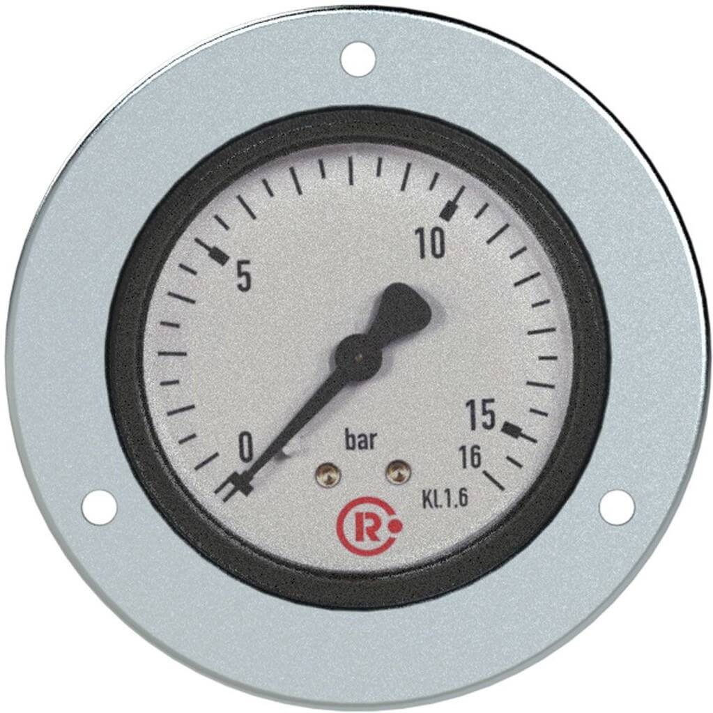 Manometru panou, atac axial, carcasa otel cromat,  0 - 1,6 bar, Ø40, G 1/8