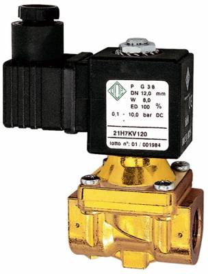 Electroventil 2/2, NC, actionare pilotata, 24 V DC, FPM, G 3/8&QUOT;, 0,1 - 10 bar