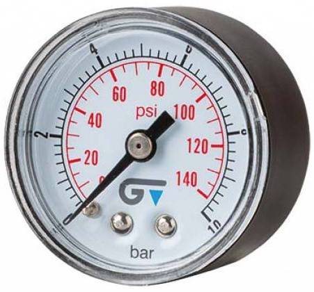 Manometru standard, atac axial, scala dubla bar/psi, Ø40 - Ø63
