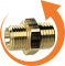 Niplu egal cu filet pe stanga G 3/8&QUOT;, PN 25, alama