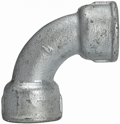 Cot alungit 90° cu filete interioare Rp 1/2&QUOT;, scurt, din fonta maleabila