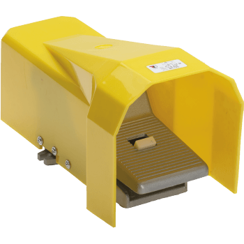 Pedala 5/2 bistabila (cu retinere), cu carcasa de protectie