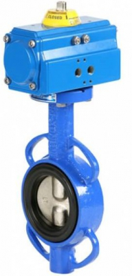 Robinet fluture, tip wafer, flanse ANSI 150 si PN 10/16, actuator pneumatic dubla actiune, 2 1/2&QUOT;