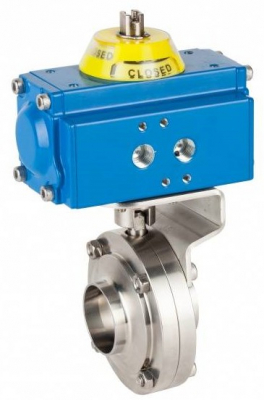 Robinet sanitar cu bila, 3 piese, act. pneumatic dubla actiune, conex. sudabile, 2&QUOT;, PN 10