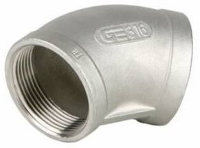 Cot 45° cu filete interioare cu filete interioare NPT 1/4&QUOT;, inox AISI 316