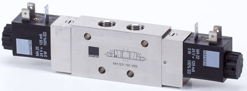 Distribuitor 5/3 electric, centru presurizat - INOX