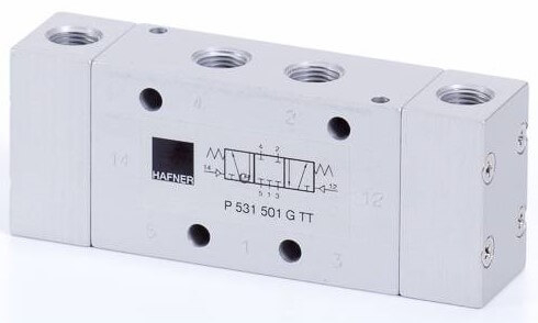 Distribuitor 5/3 centru presurizat, actionare pneumatica - temperaturi scazute