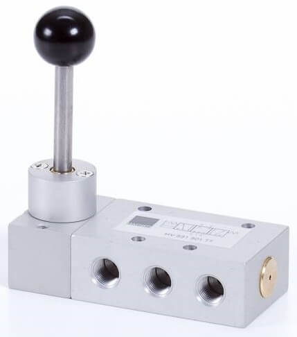 Distribuitor 5/3 cu maneta, centru exhaustat - temperaturi scazute