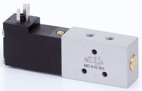 Distribuitor 5/2 electric, monostabil, montaj in linie tip MD