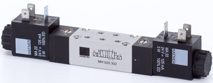 Distribuitor 5/2 electric, bistabil, montaj in linie tip MH