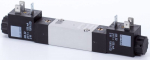 Distribuitor 5/3 electric, montaj pe placa, centru exhaustat, porturi placa, tip MH