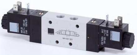 Distribuitor 5/3 electric, centru exhaustat tip MH