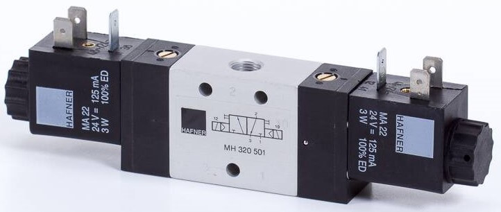 Distribuitor 3/2 electric, bistabil, montaj linie
