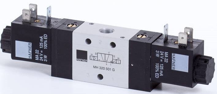 Distribuitor 3/2 electric, bistabil, montaj linie/placa