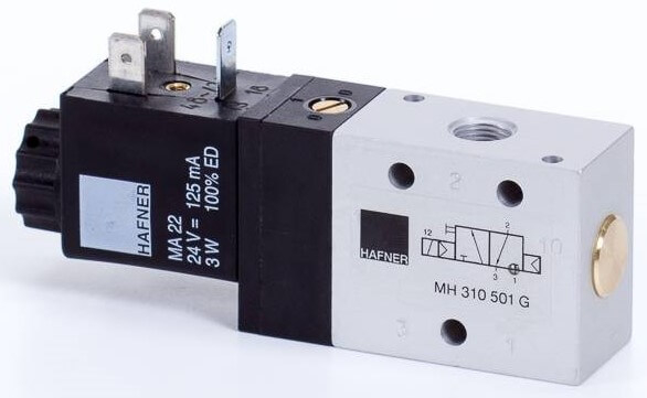 Distribuitor 3/2 electric, monostabil, montaj in linie-placa tip MH