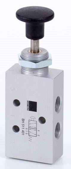 Distribuitor 5/2 cu buton incorporat - montaj in panou