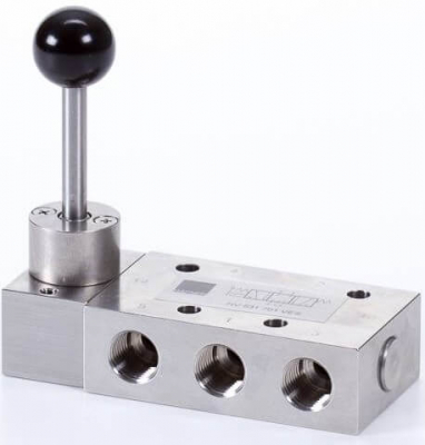 Distribuitor 5/3 cu maneta, centru inchis - INOX