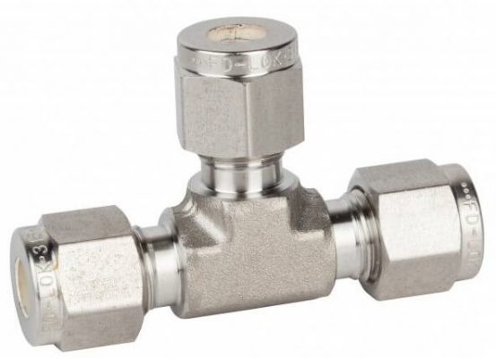 Fiting T de legatura, tub Ø12mm, 413bar, inox AISI 316