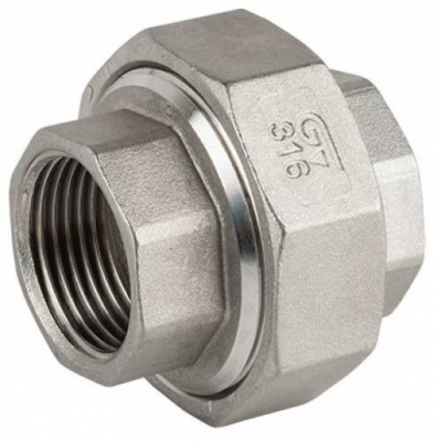 Niplu detasabil cu filet interior Rp 2&QUOT;, etansare plana, inox AISI 316