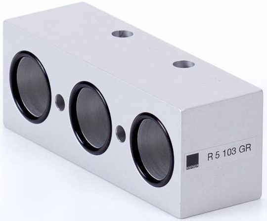 Sistem modular de placi pentru distribuitoare 5/2 si 5/3, tip R-5-103 G