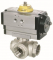 Robinet 3/2 actionat pneumatic, tip L, simpla actiune - alama