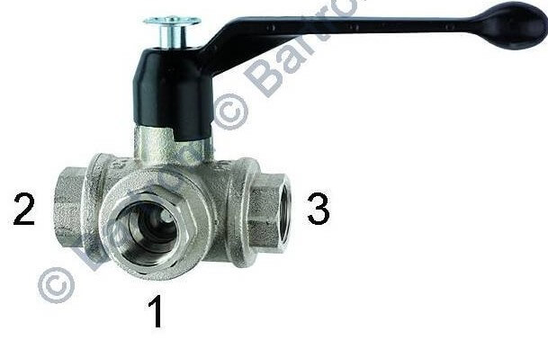 Robinet 3/2 manual, tip T, Rp 3/8&QUOT;, seria RBEC