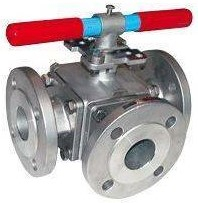 Robinet 3/2, tip L, flansa, INOX, Ø 125 mm