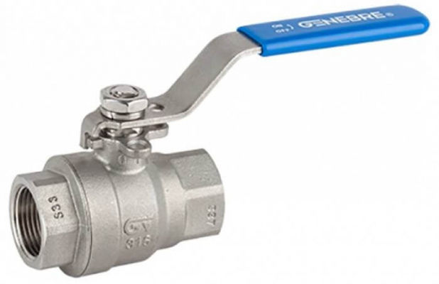Robinet din inox cu bila, 2 piese, orificiu complet, f. int. NPT 2 1/2&QUOT;, maneta blocabila, PN 63