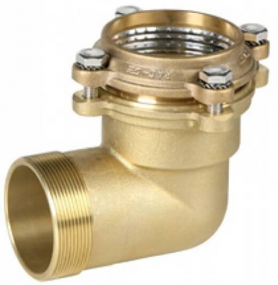 Conector RAG-GE tip L cu flansa si filet exterior G 2 1/2&QUOT;, pentru teava PE Ø 75 mm