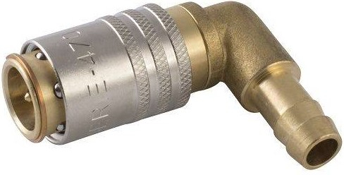 Cupla rapida cu supapa DN9 - L 90° si adaptor furtun