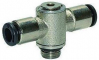 Cupla T banjo push-in cu filet cilindric exterior si O-Ring, seria click-clock, G 1/4&QUOT; - 10 mm