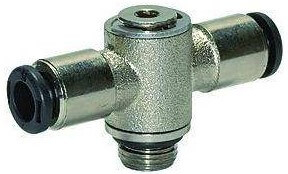 Cupla T banjo push-in cu filet cilindric exterior si O-Ring, seria click-clock, G 1/4&QUOT; - 10 mm