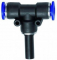 Cupla T push-in 8mm cu adaptor 10mm, POM/alama