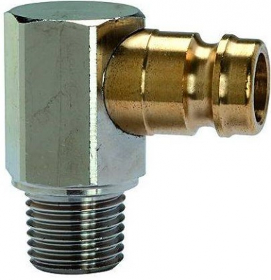 Cupla temperatura ridicata DN 9 push-in fara supapa inchidere, 90° si filet exterior