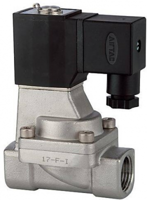 Electroventil 2/2 din Inox, NC, actionare pilotata, 24 V DC, G 1/2&QUOT;, PN 10