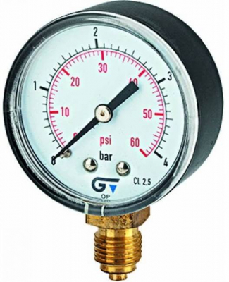 Manometru standard, scala dubla bar/psi, atac radial BSP sau NPT, Ø40 - Ø63