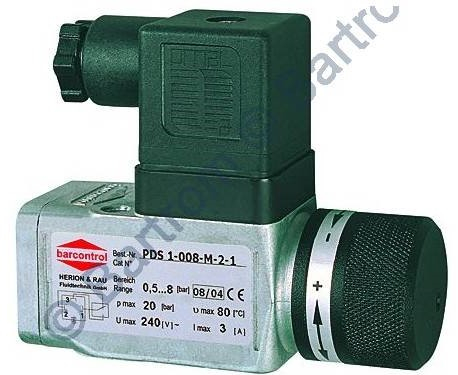 Presostat, contact schimbabil NO / NC, conector electric M 12 x 1