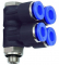 Ramificator L push-in cu 4 iesiri, filet cilindric exterior cu O-ring, standard, G 3/8&QUOT; - 12 mm