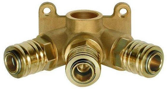Ramificator montare perete cu 3 cuple rapide