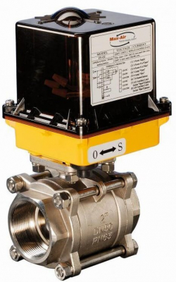 Robinet 2/2 cu bila, 3 piese, actuator electric 220V AC