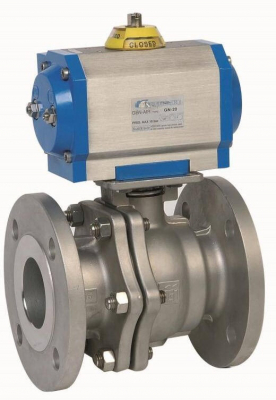 Robinet 2/2 cu bila, actuator pneumatic dubla actiune