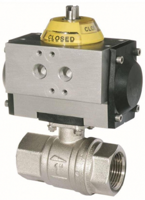 Robinet 2/2 cu bila, actuator pneumatic dubla actiune