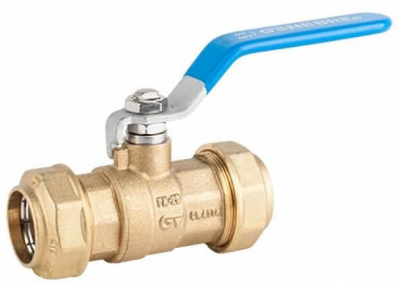 Robinet cu bila pentru tub PE Ø 20 mm, orificiu complet, PN 25