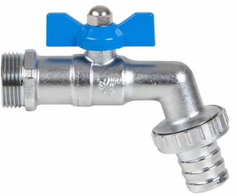 Robinet dublu serviciu, maneta fluture, orificiu complet, filet G 1/2&QUOT; x G 3/4&QUOT;, PN 16