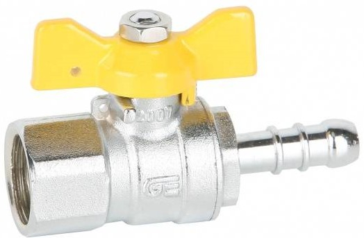 Robinet cu bila pentru gaz, maneta fluture, adaptor furtun 10,9 mm, filet interior 1/2&QUOT;