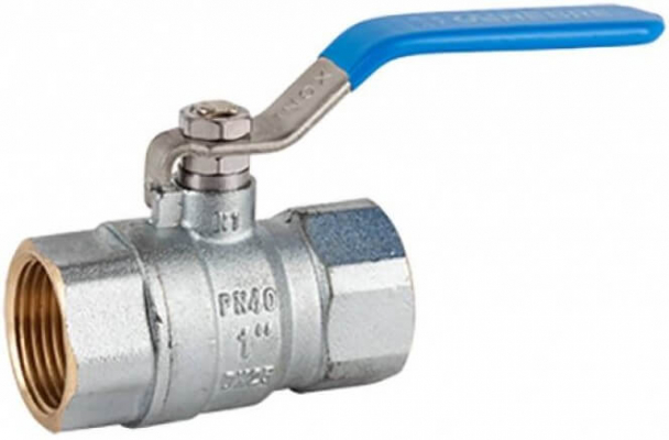 Robinet cu bila si filete interioare G 3/4&QUOT;, maneta albastra din inox, PN 40