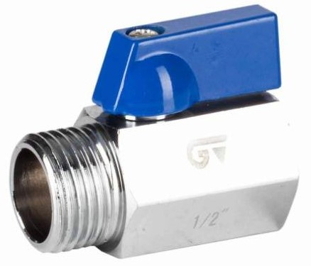 Robinet mini cu bila, orificiu redus, filet int./ext. G 1/4&QUOT;, maneta compacta, corp hexagonal,  PN 16