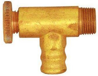 Robinet purjare, tip unghiular, cu stut pentru furtun cu interior 12 mm si surub cu cap striat, etansare NBR