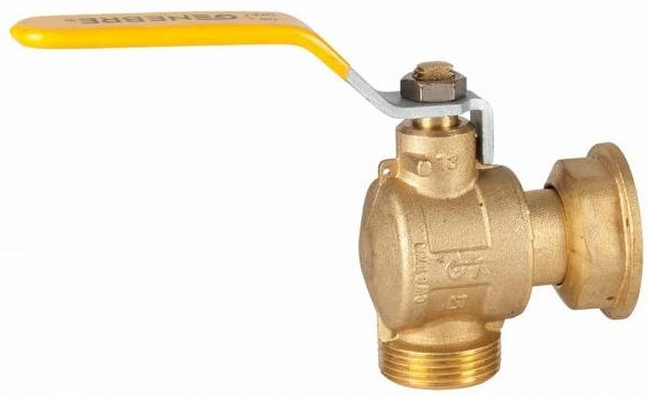 Robinet unghiular cu bila si piulita alunecatoare, pentru gaz, certificat AENOR, filet G 1 1/4&QUOT;